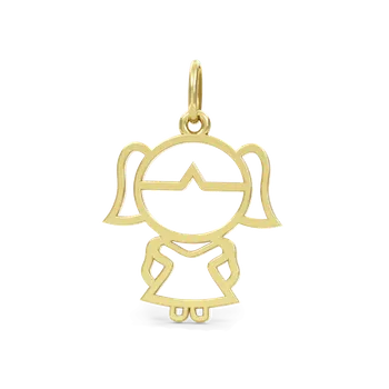 Přívěsek Couple, Zlatý přívěsek Holčička u srdce žluté zlato, 585-66-2-0743.0Z00.0.00.000.23