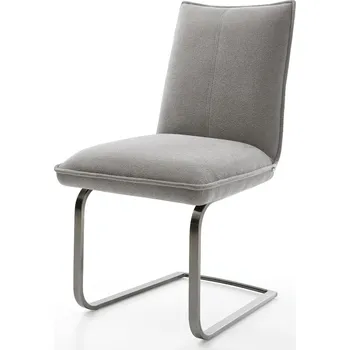 Jídelní židle DELIFE Jídelní židle Lelio-Flex látka Měkký šedá jídelní židle plochý grafit taštičkové pružiny
