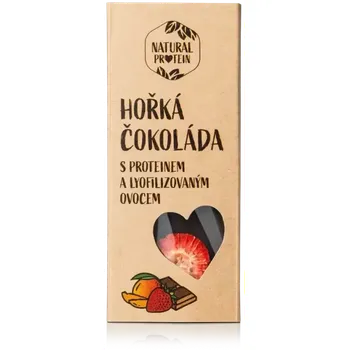 Čokoláda čokoláda NaturalProtein hořká s proteinem a lyofylizovaným ovocem 30g