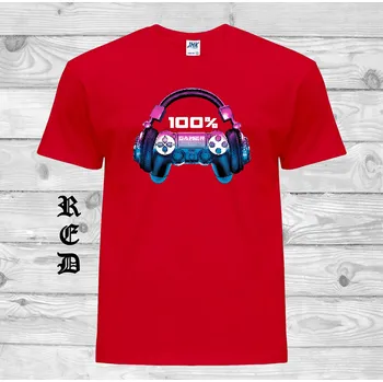 Pánské tričko levne-bavlnene-tricko-potisk-100%-hrace Barva: Red - červená, velikost: S