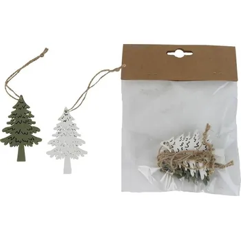 Vánoční dekorace Stromeček k zavěšení, 4 ks D7607
