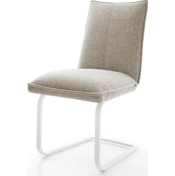 Jídelní židle DELIFE Jídelní židle Lelio-Flex látka Měkký béžová jídelní židle plochá bílá taštičkové pružiny