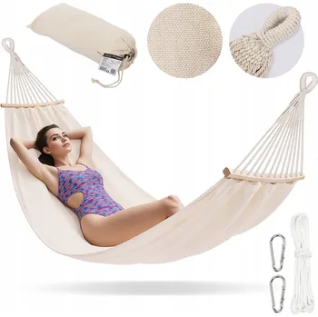 Houpací síť Zahradní houpací síť pro dva 200x150cm 240kg Béžová Campela