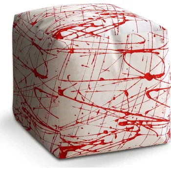 Taburet Sablio Taburet Cube Krvavé cákance: 40x40x40 cm