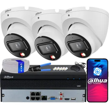 IP kamera Sada IP monitoringu 3x IPC-HDW1839T-A-IL Smart Dual Light 8.3Mpx 4K DAHUA