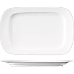Mělký talíř G. Benedikt Praha, bílý, hranatý, délka: 328 mm, šířka: 213 mm
