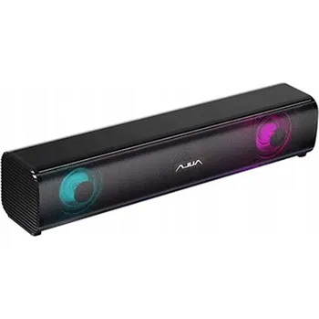 USB 3,5mm SOUNDBAR RGB LED 2x3W REPRODUKTOR pro POČÍTAČ ČERNÝ