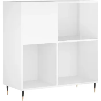 Koupelnový nábytek Skříňka na gramofonové desky, vysoký lesk, bílá, 84,5x38x89 cm