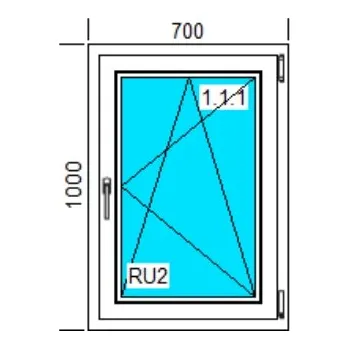Okno Plastové okno Aluplast 700 mm x 1000 mm otevíravě-sklopné bílé pravé