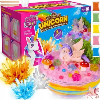 kreativní sada KREATIVNÍ SADA Jednorožec MAGICKÉ TERÁRIUM DIY LED SVĚTLO KŘIŠŤÁL