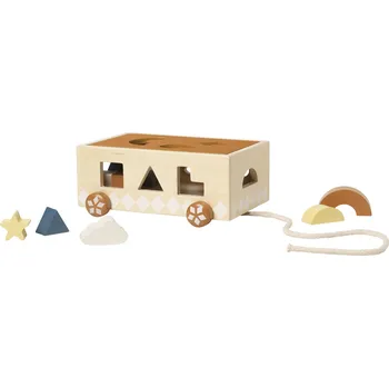 FABELAB Dřevěná tahací vkládačka s tvary –