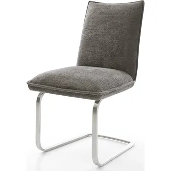 Jídelní židle DELIFE Jídelní židle Lelio-Flex bouclé Měkký tmavě béžová jídelní židle plochý nerezová ocel taštičkové pružiny