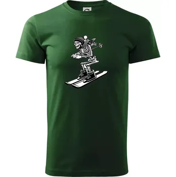 Pánské tričko Ski kostra - Triko extra velké (5-8XL) - 8XL ( Lahvově zelená )