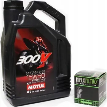 Motorový olej OLEJ MOTUL 300V 4L 15V50 4T + FILTR HF163 BMW