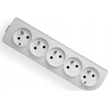Elektrická zásuvka Pětinásobná zásuvka rozbočka s uzemněním bílá Elgotech GN-50