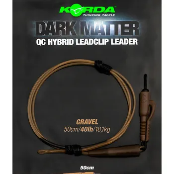 Korda Dark Matter Leader QC Hybrid Clip 40lb 50cm Gravel