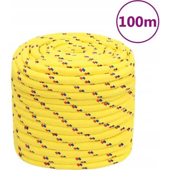 Lany Polypropylenové lano žluté, 16 mm x 100 m, nosnost 1560 kg
