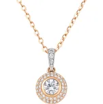 Zlacený náhrdelník s třpytivým zirkonovým přívěskem Halo