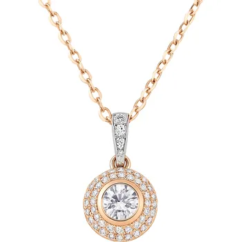 Náhrdelník Zlacený náhrdelník s třpytivým zirkonovým přívěskem Halo