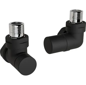 Ventil Zehnder Ventil Zehnder úhlový rohový, rohové šroubení pro zpátečku 1/2", Set G, RAL 0557 black matt, Z-839669-0557 Z-839669-0557