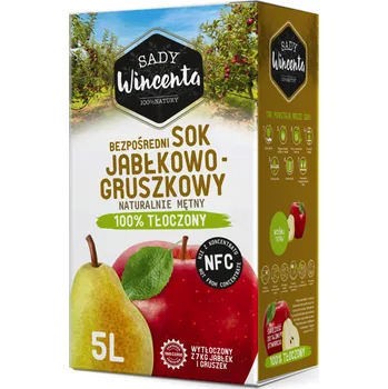 Přírodní zakalená jablečná a hrušková šťáva 5 l