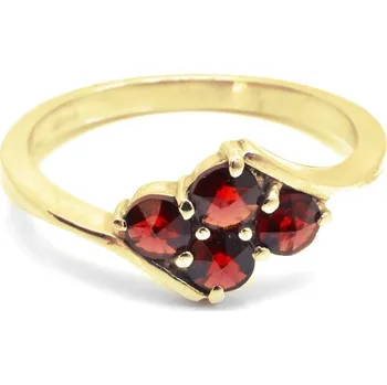 Prsten Stříbrný prsten s českým granátem Daya - 49, Zlacení