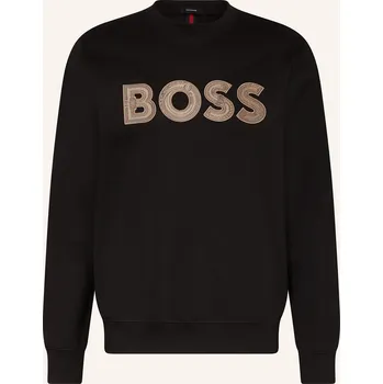 Pánská móda Boss Pánská Mikina Sharpe, černá / hnědá, L