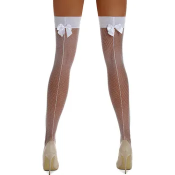 Dámské punčochy TopMode Síťované samodržící punčochy s mašlí 20 DEN 671977