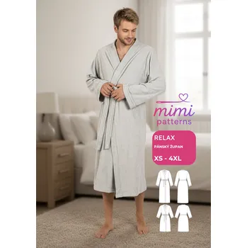 Pánský župan Pánský střih v el. formátu, Župan, Relax - L (A0) profi tisk