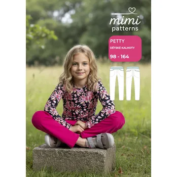 Dětský overall Dětský střih v el. formátu, Kalhoty, Petty - 134/140 - 146/152 (A4) domácí tisk