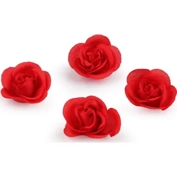 umělá květina Textilní květ růže Ø3 cm, malé, 4 červená