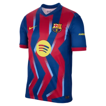 Fotbal Nike FC Barcelona 2025/2026 čtvrtá sada červená/modrá UK XL