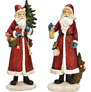 Vánoční dekorace Figurka Mikuláše 27 cm s vánočními dárky (mix 2 designů /cena za 1 ks)