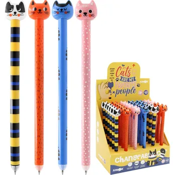 Pero gelové /gumovací JUNIOR Cats 0,7 mm (mix /cena 1ks) modrá náplň