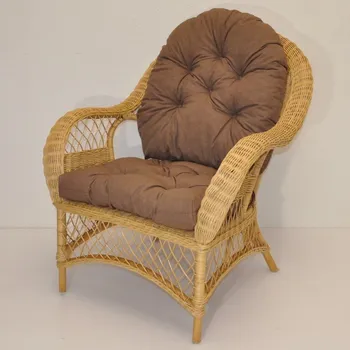 Ratanové křeslo Florida medové polstr hnědý melír