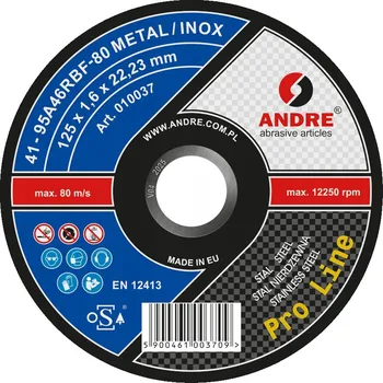 Brusný kotouč BRUSNÝ KOTOUČ 41 125x1,6x22 mm NA KOV/NEREZ ANDRE