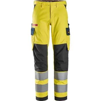 montérky Pánské reflexní pracovní kalhoty Snickers bojovkové kalhoty 6368 žluté 146