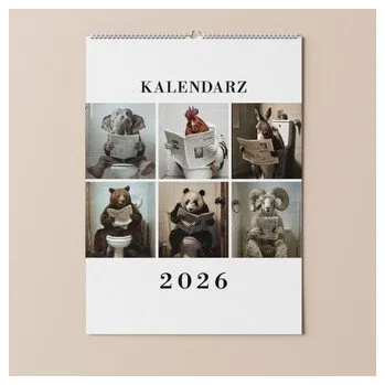 Kalendář Kalendarz 2026 Zwierzęta na siedząco kolor - praca zbiorowa
