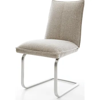 Jídelní židle DELIFE Jídelní židle Lelio-Flex látka Měkký béžová jídelní židle plochý nerezová ocel taštičkové pružiny