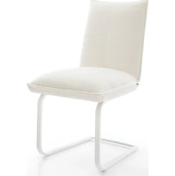 Jídelní židle DELIFE Jídelní židle Lelio-Flex bouclé měkký béžová jídelní židle plochá bílá taštičkové pružiny