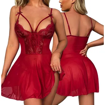 Dámské noční prádlo Dámská košile Erotissi s ramínky noční velmi krátká, velikost S/M