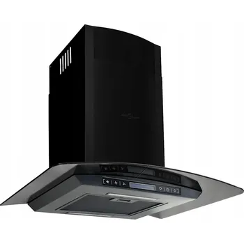 Digestoř Kuchyňská digestoř 60x45 černá, nerezová ocel, tvrzené sklo