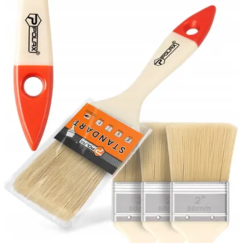 3x PLOCHÝ ŠTĚTEC Malířský 50 mm UNIVERZÁLNÍ pro Malování Barev Laků Z1-P