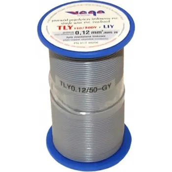 elektrický kabel Vodič TLY/LIY 0,12 mm2 50 m Šedý