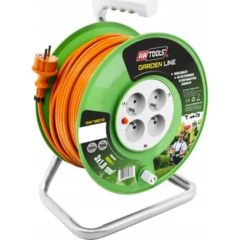 Napájecí kabel Prodlužovací Kabel na bubnu AW-Tools 30 m 4 ks oranžový