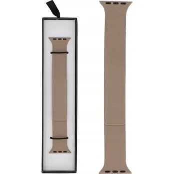 Řemínek na hodinky Řemínek pro Apple Watch 38 40 41 mm silikonový imitace kůže GlacierX béžový