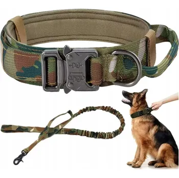Obojek pro psa PROFESIONÁLNÍ TAKTICKÝ OBOJEK PRO PSA S KOVOVOU SPONOU, PEVNÝ VODÍTKO 48-60 CM XL