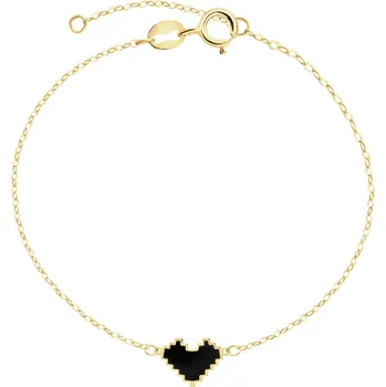 Náramek Zlatý náramek se smaltem - srdce - AP543-9498