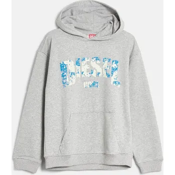 Pánská mikina MIKINA DIESEL S-BOXT-HOOD-R13 SWEAT-SHIRT GREY MELANGE