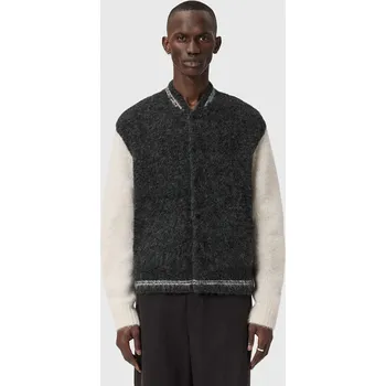 Dámský svetr Kardigan s příměsí vlny z alpaky AllSaints M032KD šedá 90X, vel. M